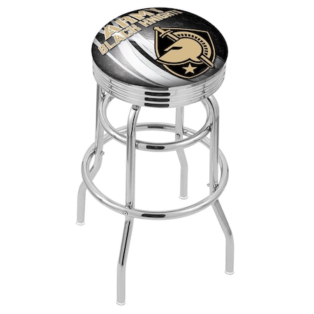 Holland Bar Stool Co 30" Chrome 2-Ring US Military Acad ARMY Swivel Bar Stool, Accent Ring L7C3C30USMilA-D2